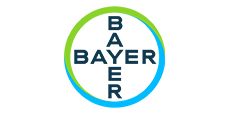 Grün-blaues Logo von BAYER.