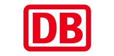 Rotes Logo der Deutschen Bahn: "D" & "B", umrandet von einem Rechteck mit abgerundeten Ecken.